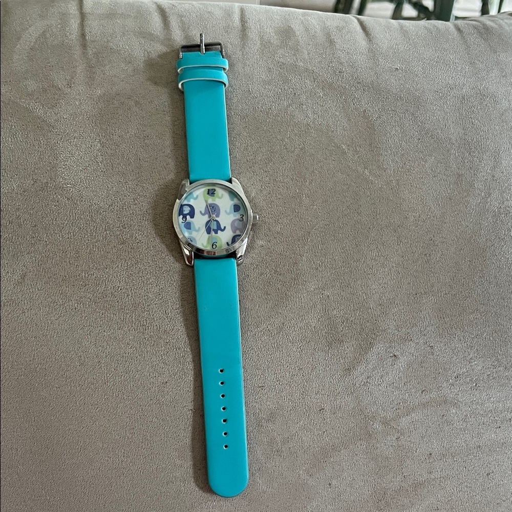 Turquoise Watch with Elephant Dial